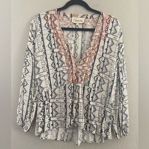 Anthropologie Cleobella Henna Print Top Blouse Size Small